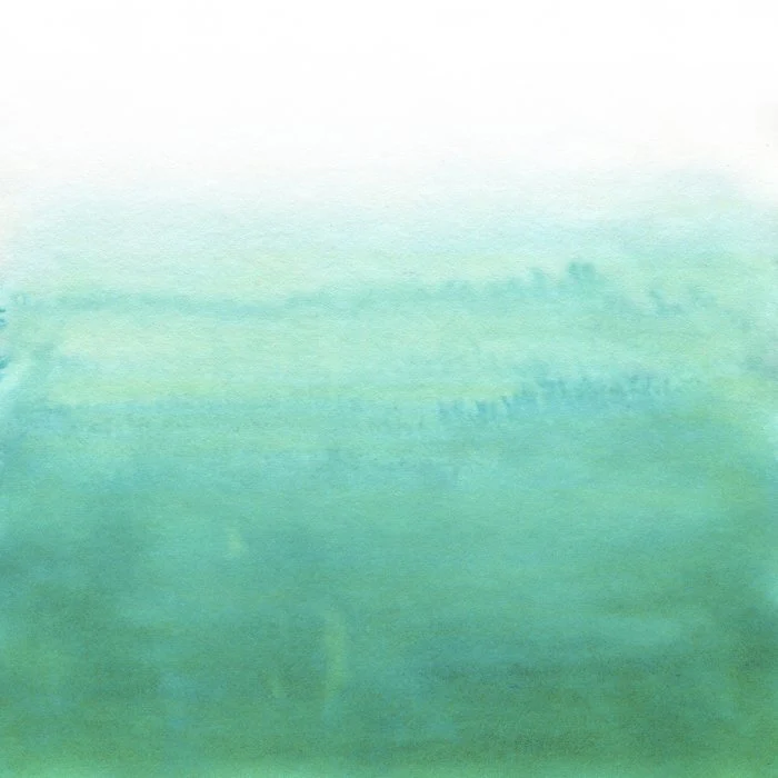 Modern hand painted green teal aqua watercolor ombre motif