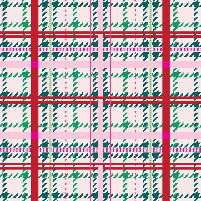 Pastel Pink Heritage Houndstooth Stripe