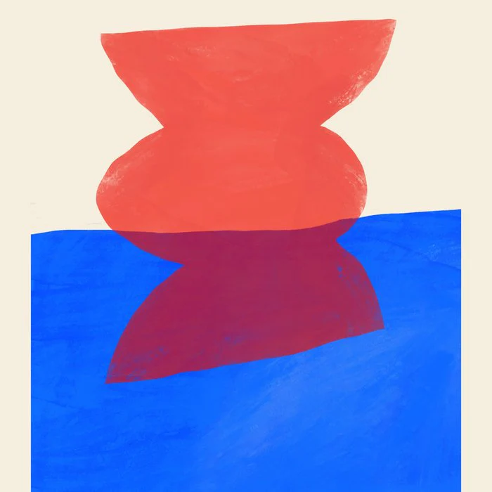 Abstract Red and Blue Shapes