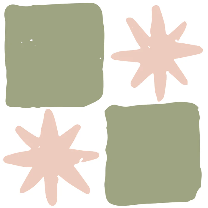 Checks n Stars pink and green