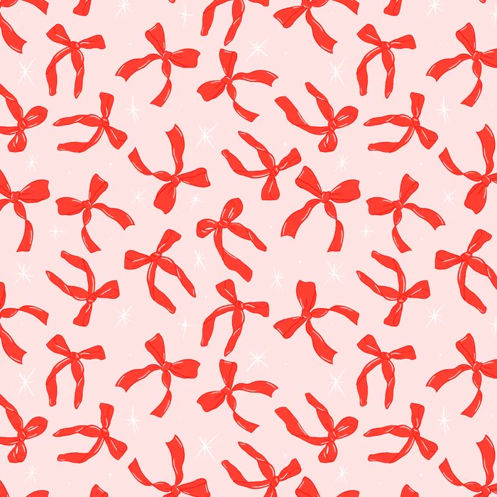 Holiday Ribbon Charm - Festive Bow Pattern Art