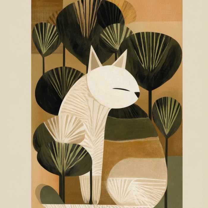 Dreaming Cat in the Woods