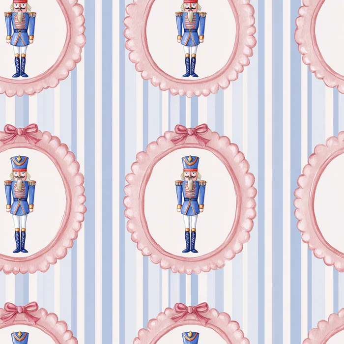 Blue Pink Nutcracker Soldiers Watercolor All Over
