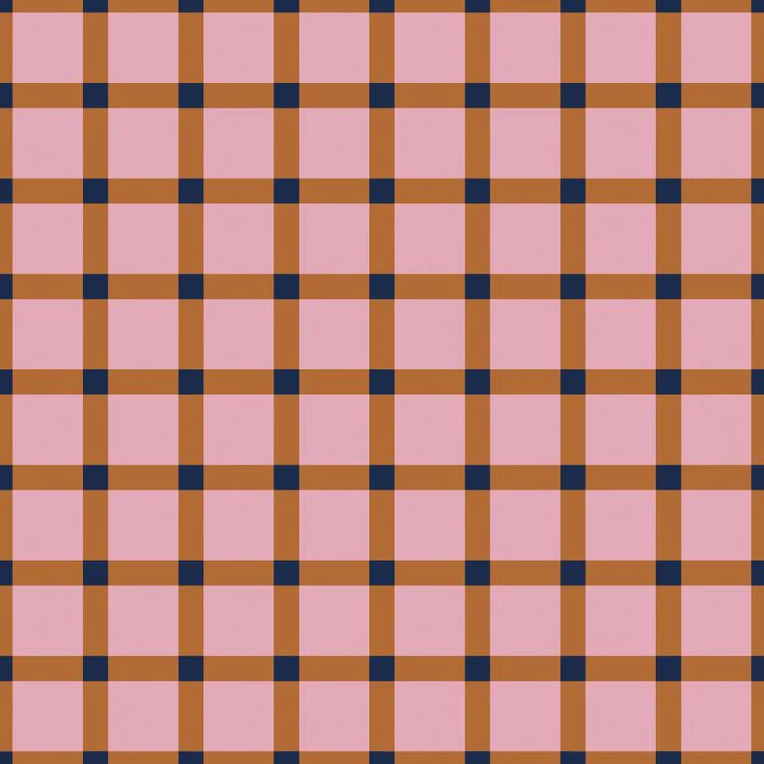 Pink and Terracotta Gingham Pattern Warm Retro Plaid Seamless Design for Modern Cottage Decor