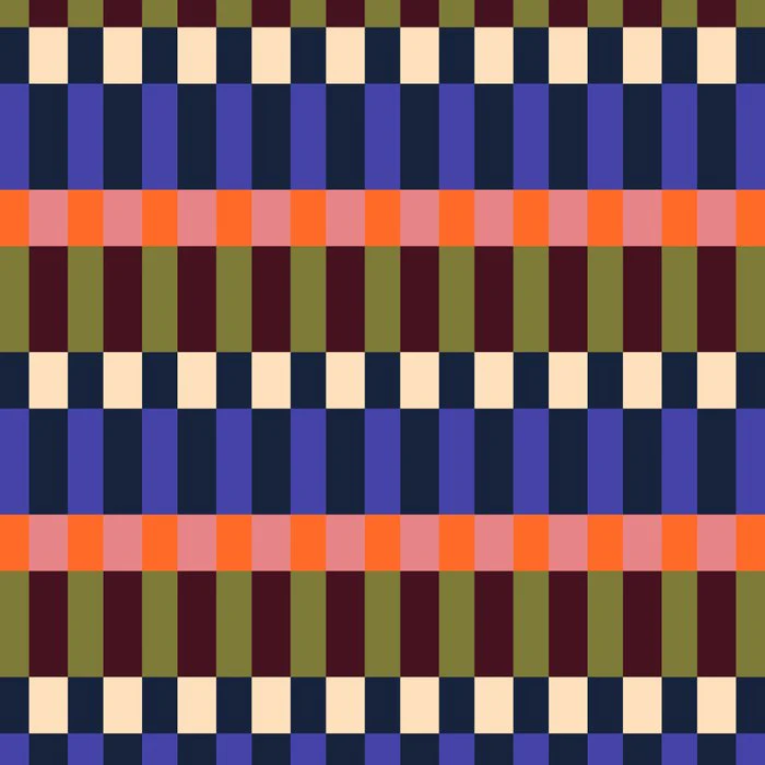Retro Mid Mod Stripes Blocks in Vintage Colorful Tones 3