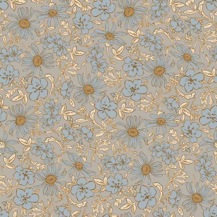Ditsy  Vintage Pattern with elegant flowers