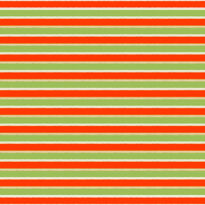 Cottage Paper Stripes Pattern in Green Orange Mustard