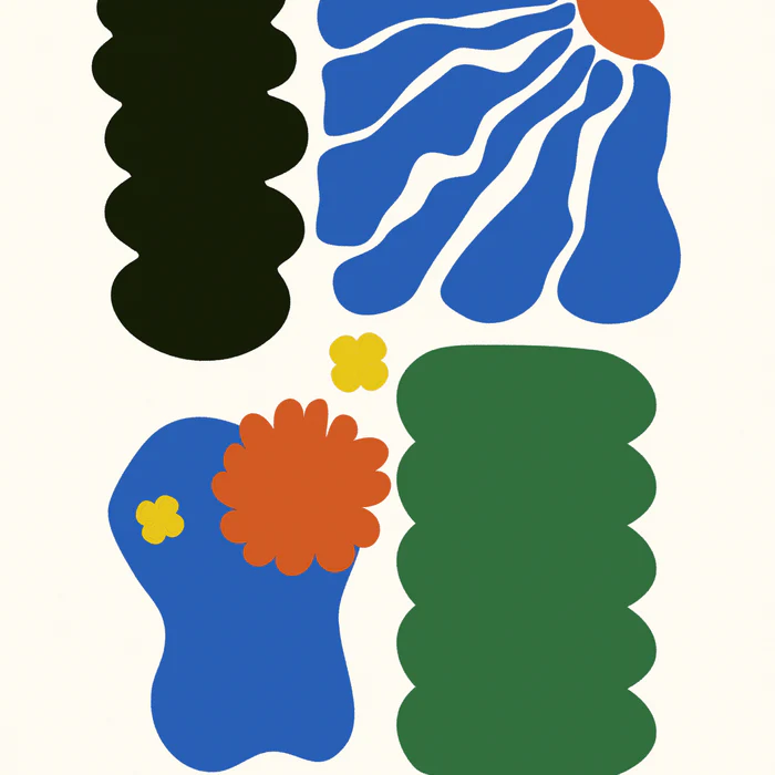 Fluid Forms  Flowers Design Poster