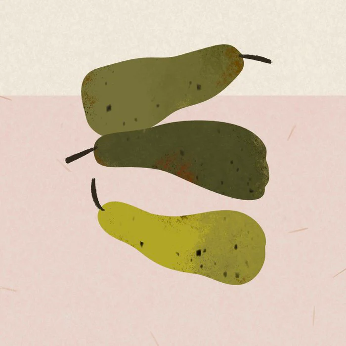 Minilist illustration of green pears