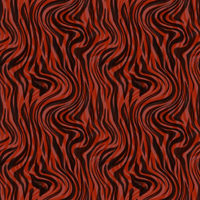 Melted Tiger Print Terracotta Red Animal Skin