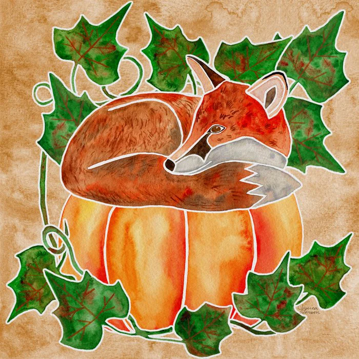 All the Fall Feels - Cozy Fox and Pumpkin