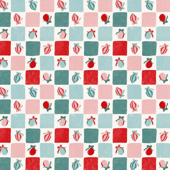 Holiday Ornament Checkered Pattern