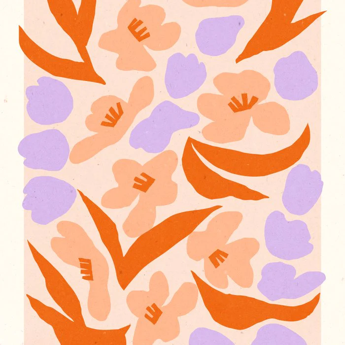 Tulips. Retro cottagecore floral illustration