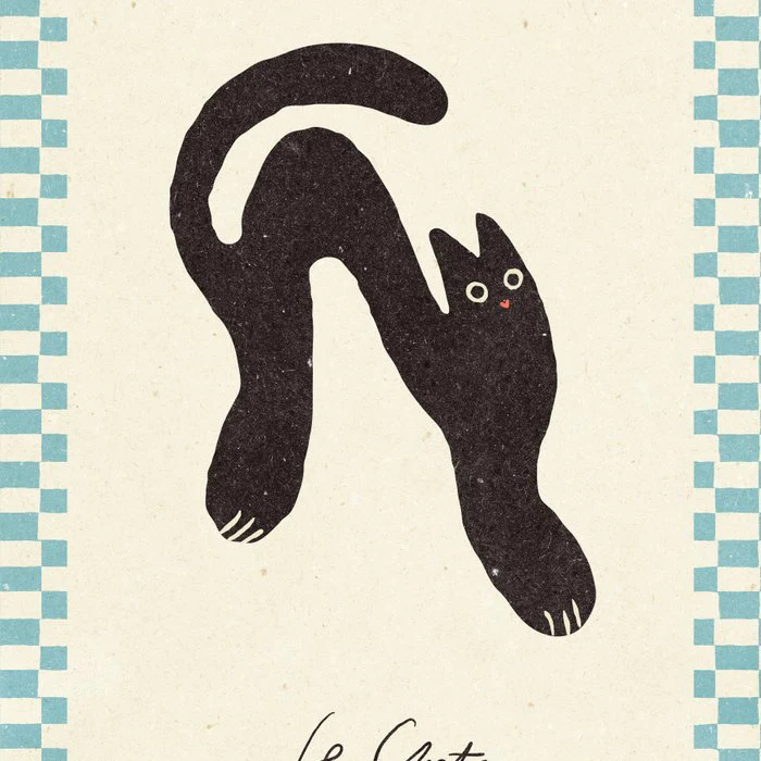 Le Chat. Funny cat illustration
