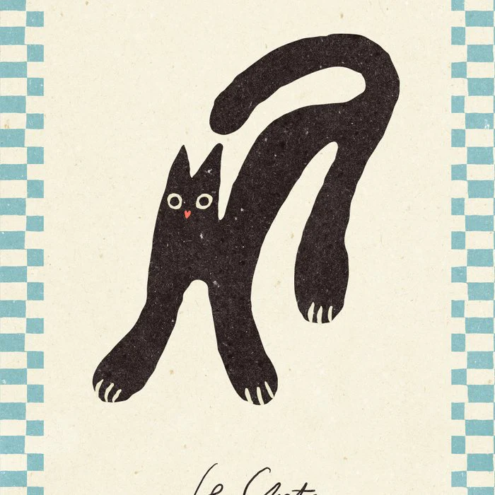 Funny mood cat illustration