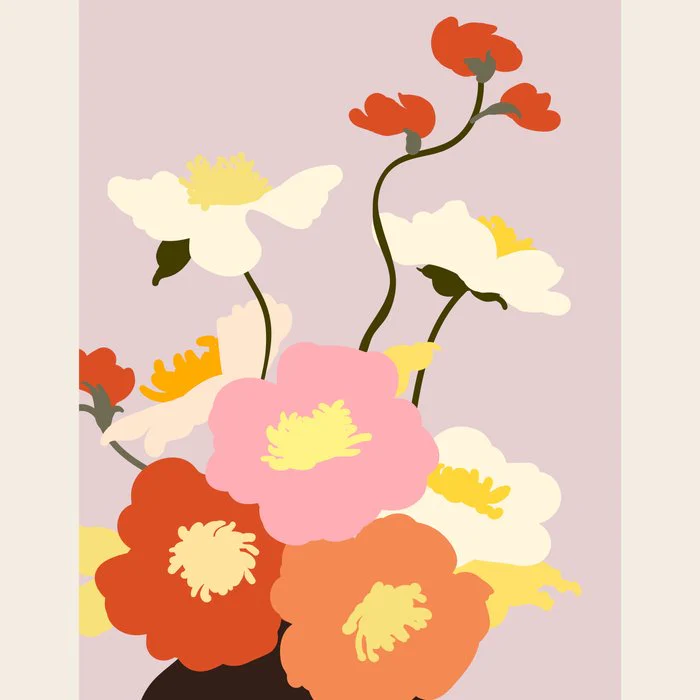 Flower market, Bologna, pastel colorful bouquet