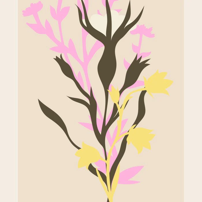 Flower market, Cannes, Pastel floral art