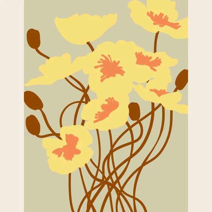 Flower Market, Barcelona, yellow abstract bouquet