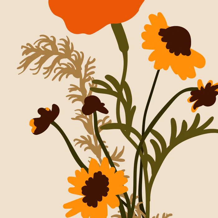 Boho abstract Flower Bouquet