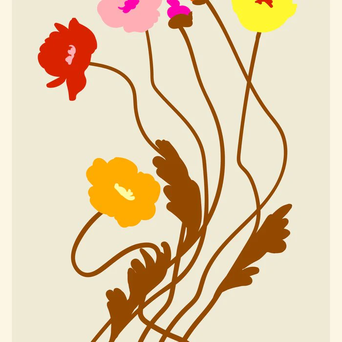 Flower Market, Madrid, colorful abstract bouquet