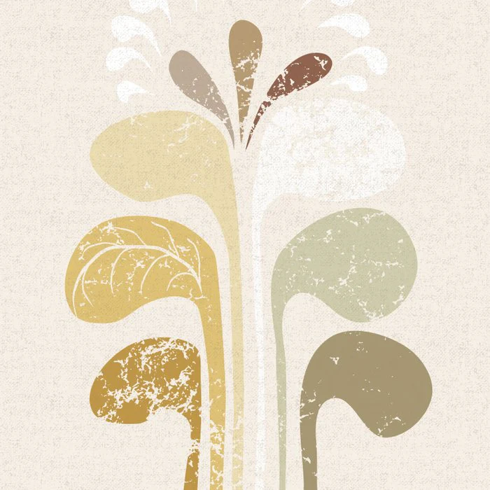 Minimalistic Abstract Paper Cut flower Composition Butter Yellow 5