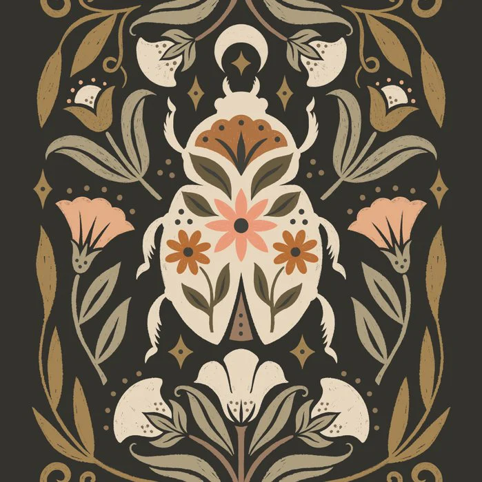 Beetle and Blossoms Dark