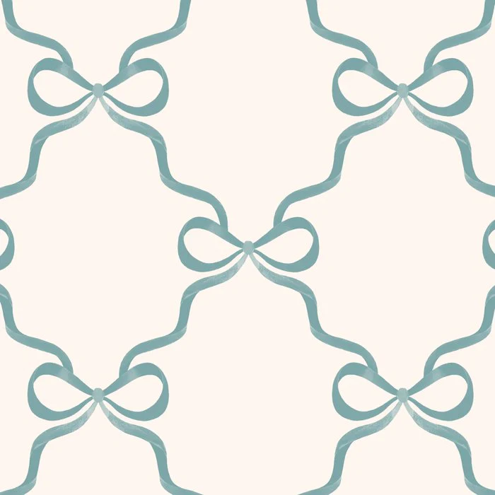 Turquoise Festive Bows on White