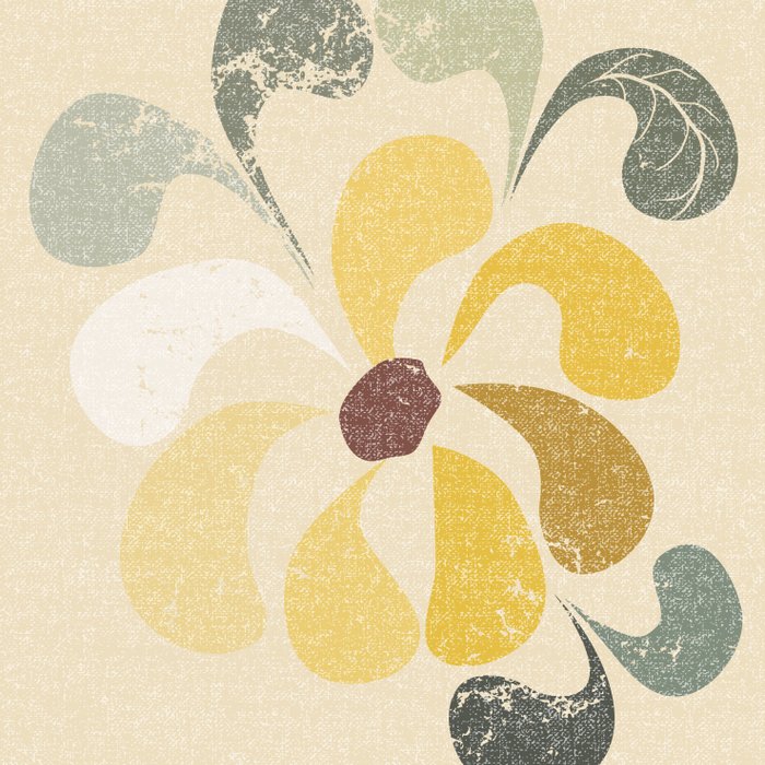 Minimalistic Paper Cut Flower Butter Yellow