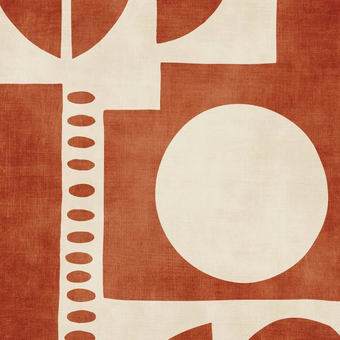 Abstract Geometric Design Terra Rust Cream Tones