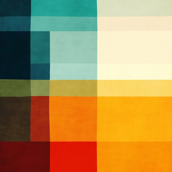 Bold Colorful Colors Block Overlays Artwork