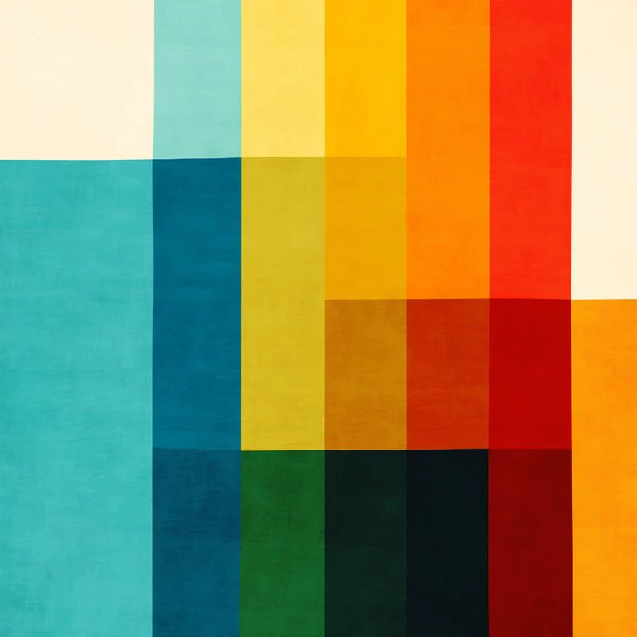 Retro Bold Colors Abstract Geometric Artwork