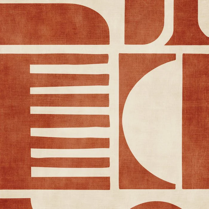 Terracotta Abstract Geometric Shapes Design Artwork