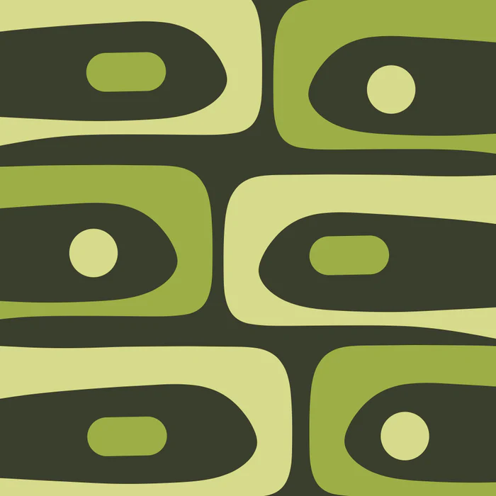 Mid Century Modern Abstract Minimalist Piquet Pattern in Retro Chartreuse Green Tones