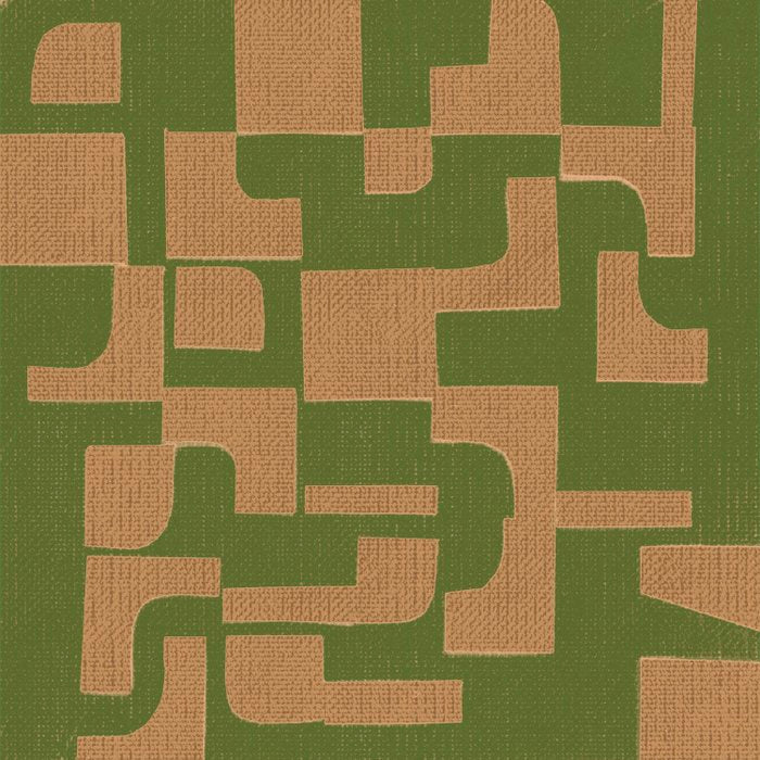 Abstract Recollection in Green and Dusty Pink