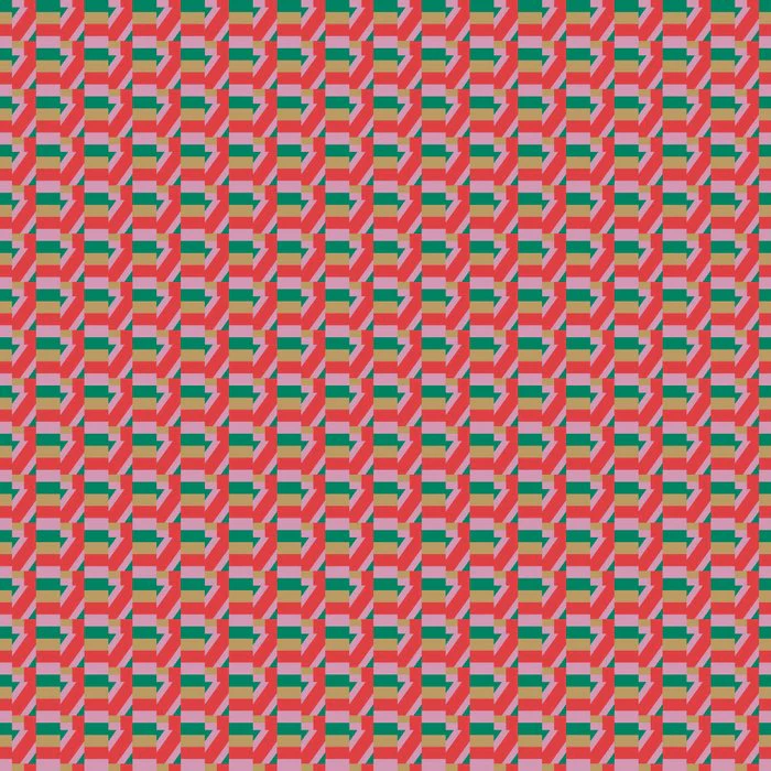 Geometric Pattern with Red and Green