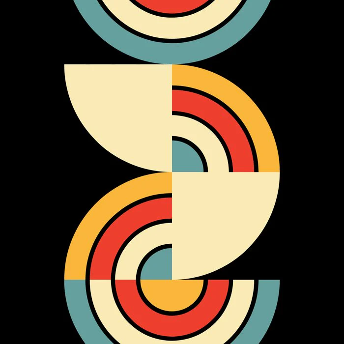 Retro Mid-Century Modern Abstract Geometric Art