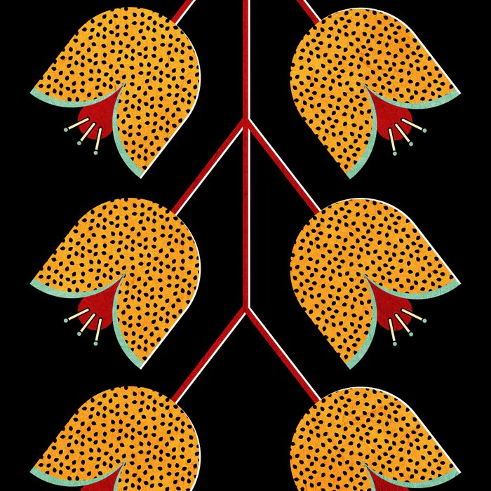 Abstract Mid Century Floral Art