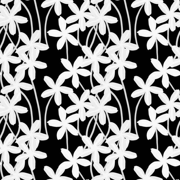 Black and white floral