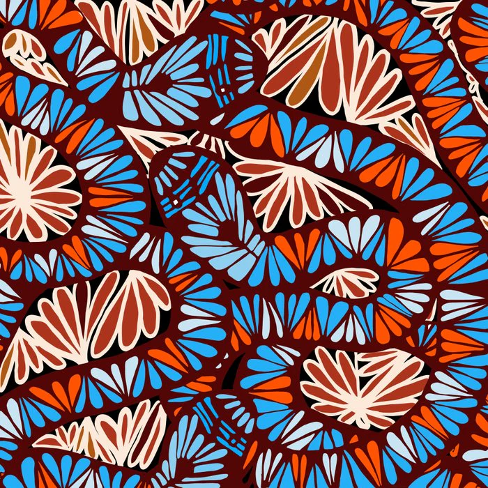 Decorative snakes and petals