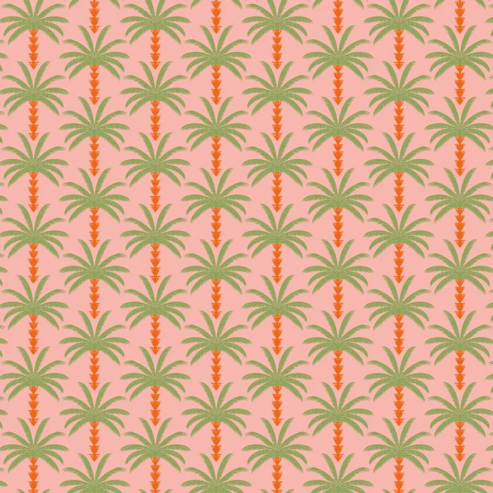 Palm Stripes Tropical Vibes Pink Orange Green