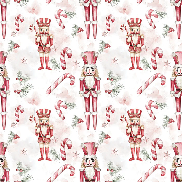 Red White Christmas Candy Cane Nutcrackers