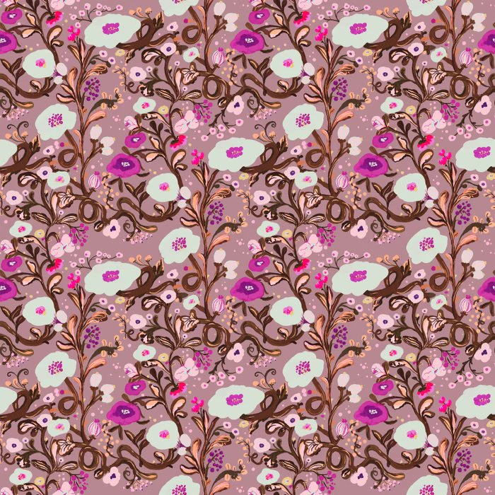 Romantic Mauve Floral Pattern