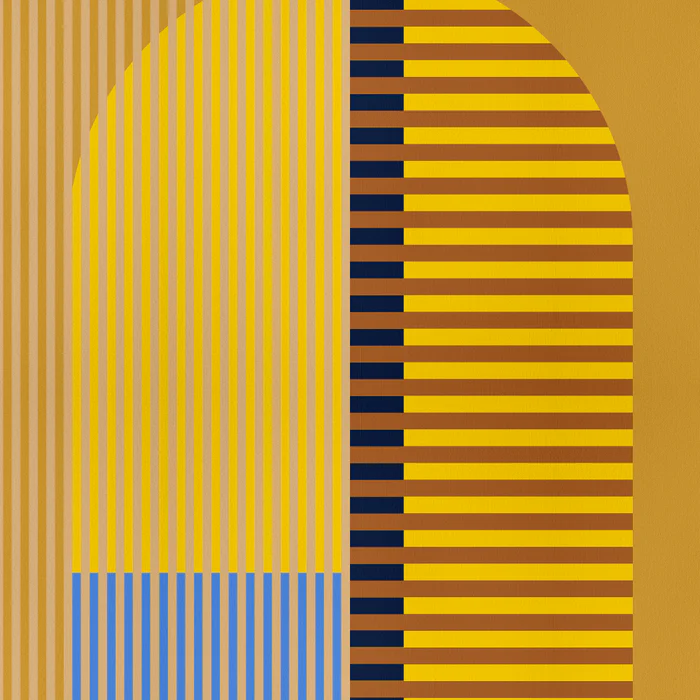 Mustard Striped Abstract Shape