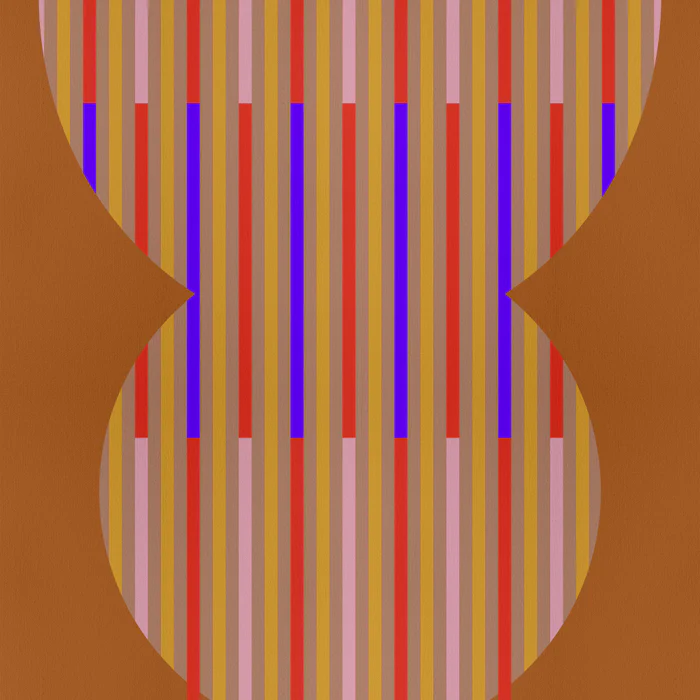 Amber Striped Abstract Shape