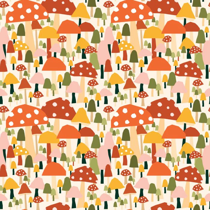 Colorful mushrooms pattern