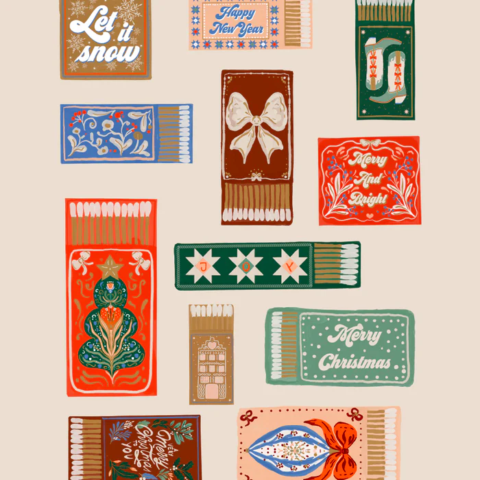 Vintage Christmas Matchbox Pattern