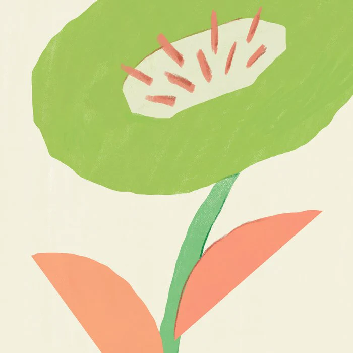 Minimalist Green Flower
