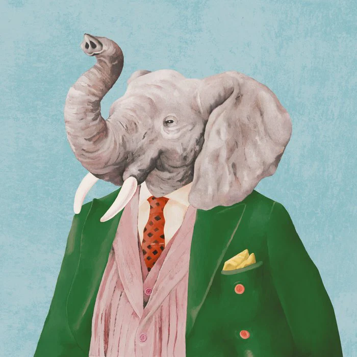 Regal Elephant - Green Suit