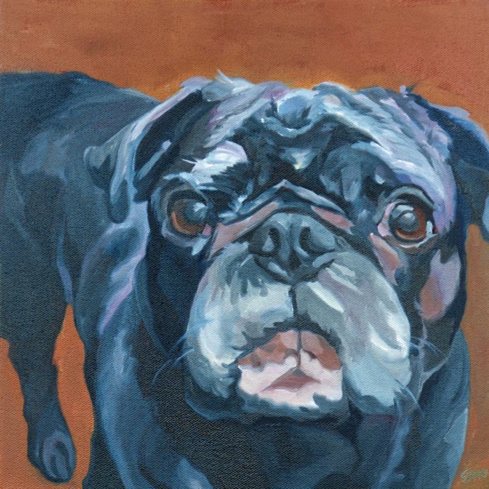 The Pug Sir Duke Dog Portrait Painting