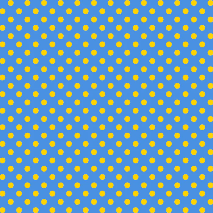 Vivid Painted Polka Dot Pattern in Blue and Yellow